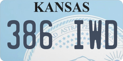KS license plate 386IWD