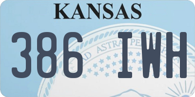 KS license plate 386IWH