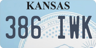 KS license plate 386IWK