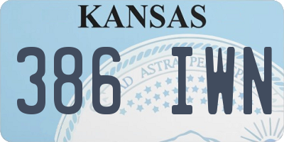 KS license plate 386IWN