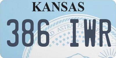 KS license plate 386IWR