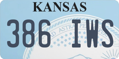 KS license plate 386IWS