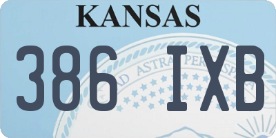 KS license plate 386IXB