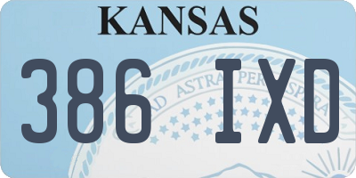 KS license plate 386IXD
