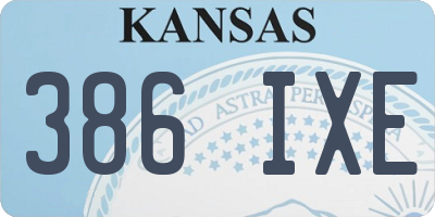 KS license plate 386IXE