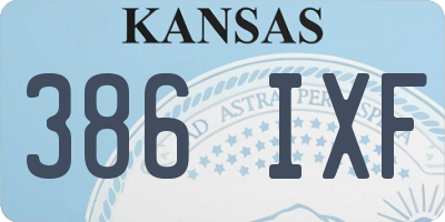 KS license plate 386IXF