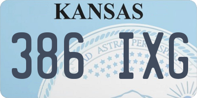 KS license plate 386IXG