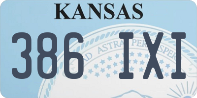KS license plate 386IXI