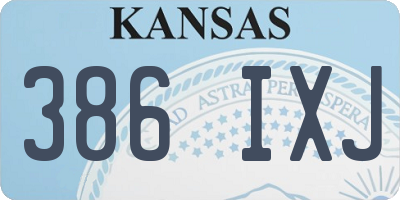 KS license plate 386IXJ