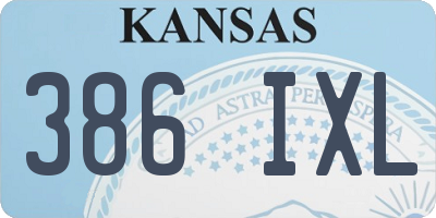 KS license plate 386IXL