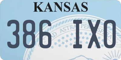 KS license plate 386IXO