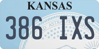 KS license plate 386IXS