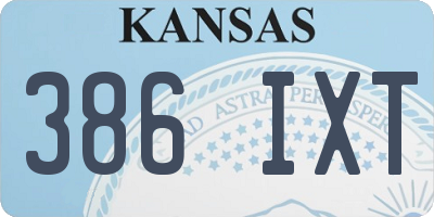 KS license plate 386IXT