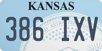 KS license plate 386IXV