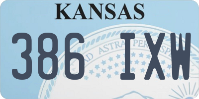 KS license plate 386IXW