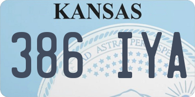 KS license plate 386IYA