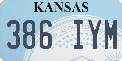 KS license plate 386IYM