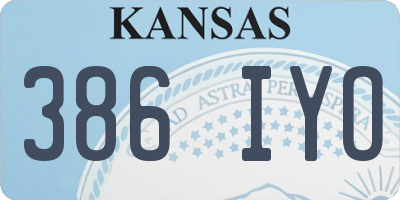 KS license plate 386IYO