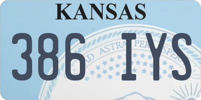 KS license plate 386IYS