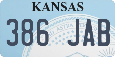 KS license plate 386JAB