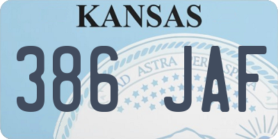 KS license plate 386JAF