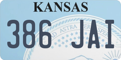 KS license plate 386JAI