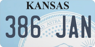 KS license plate 386JAN
