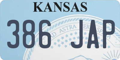 KS license plate 386JAP