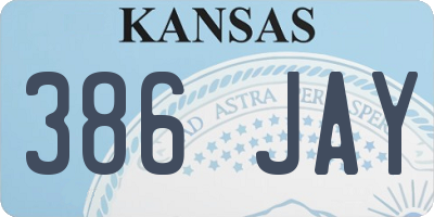KS license plate 386JAY
