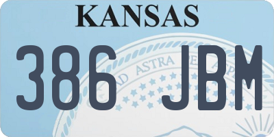 KS license plate 386JBM