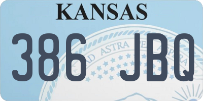 KS license plate 386JBQ