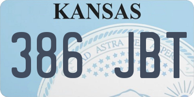 KS license plate 386JBT
