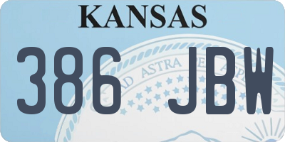 KS license plate 386JBW