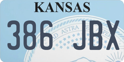 KS license plate 386JBX