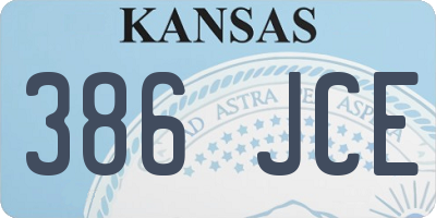 KS license plate 386JCE