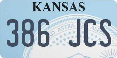 KS license plate 386JCS