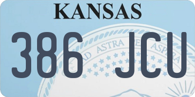 KS license plate 386JCU