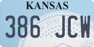 KS license plate 386JCW