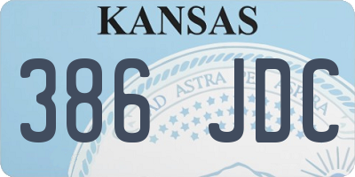 KS license plate 386JDC