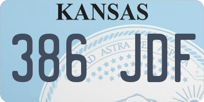 KS license plate 386JDF