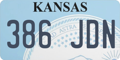 KS license plate 386JDN