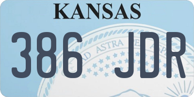 KS license plate 386JDR