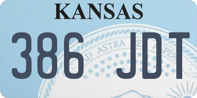 KS license plate 386JDT