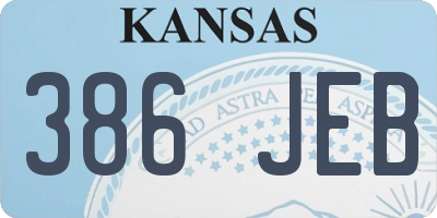 KS license plate 386JEB