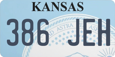 KS license plate 386JEH