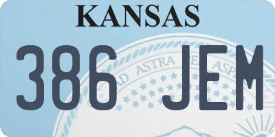 KS license plate 386JEM