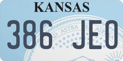 KS license plate 386JEO