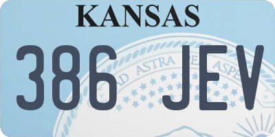 KS license plate 386JEV