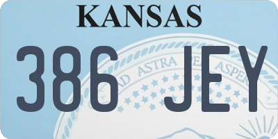 KS license plate 386JEY