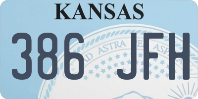 KS license plate 386JFH